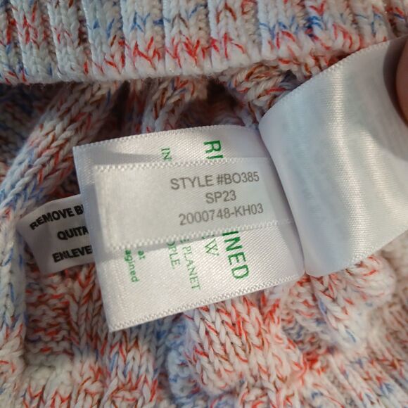 NEW J.CREW Factory Pullover Cableknit Sweater Red White Blue Americana Medium - Picture 13 of 15